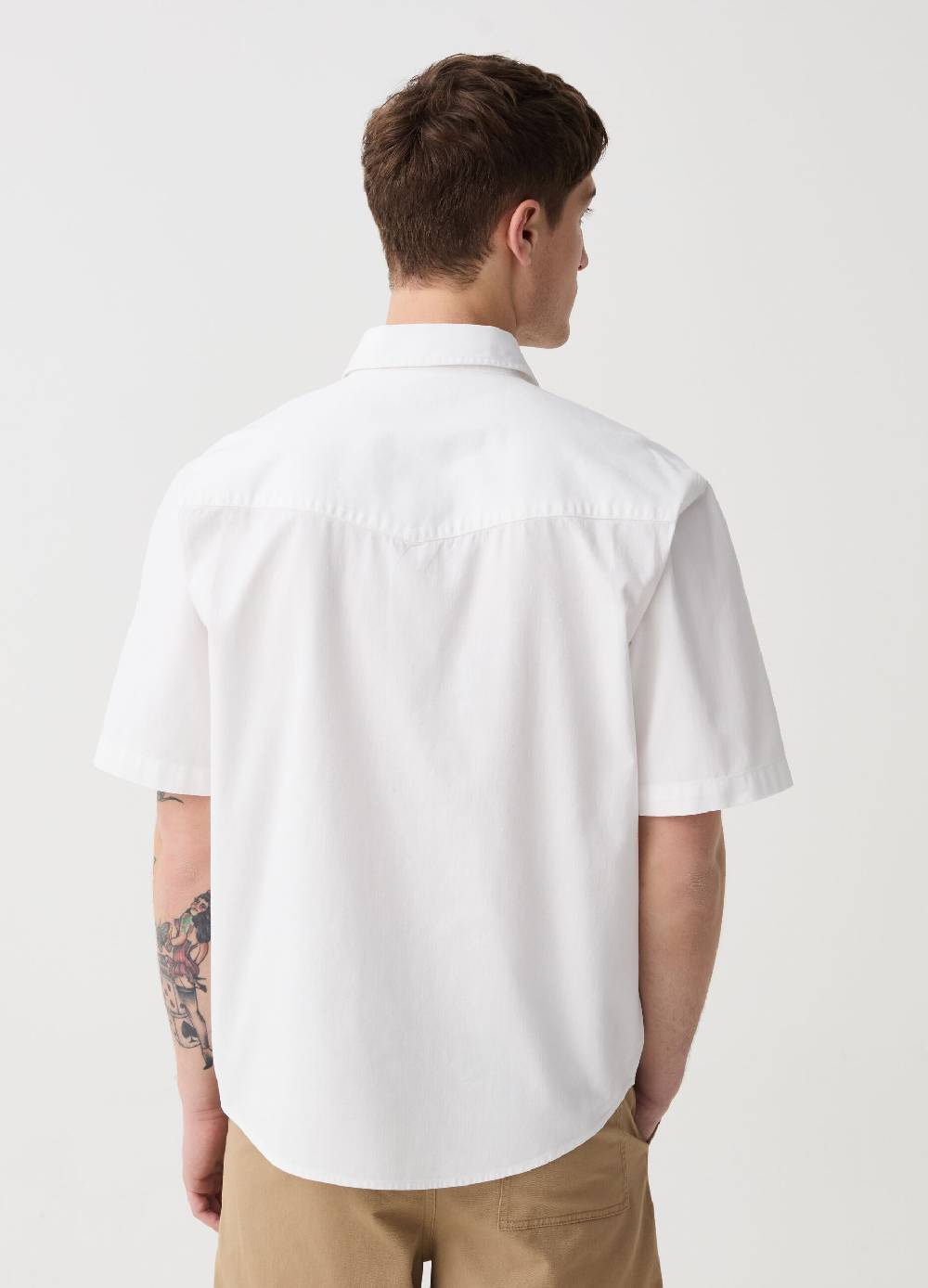 Ovs Camicia A Maniche Corte In Denim Tinta Unita