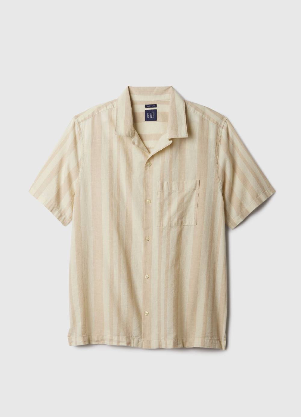Ovs Camicia A Maniche Corte In Lino E Cotone