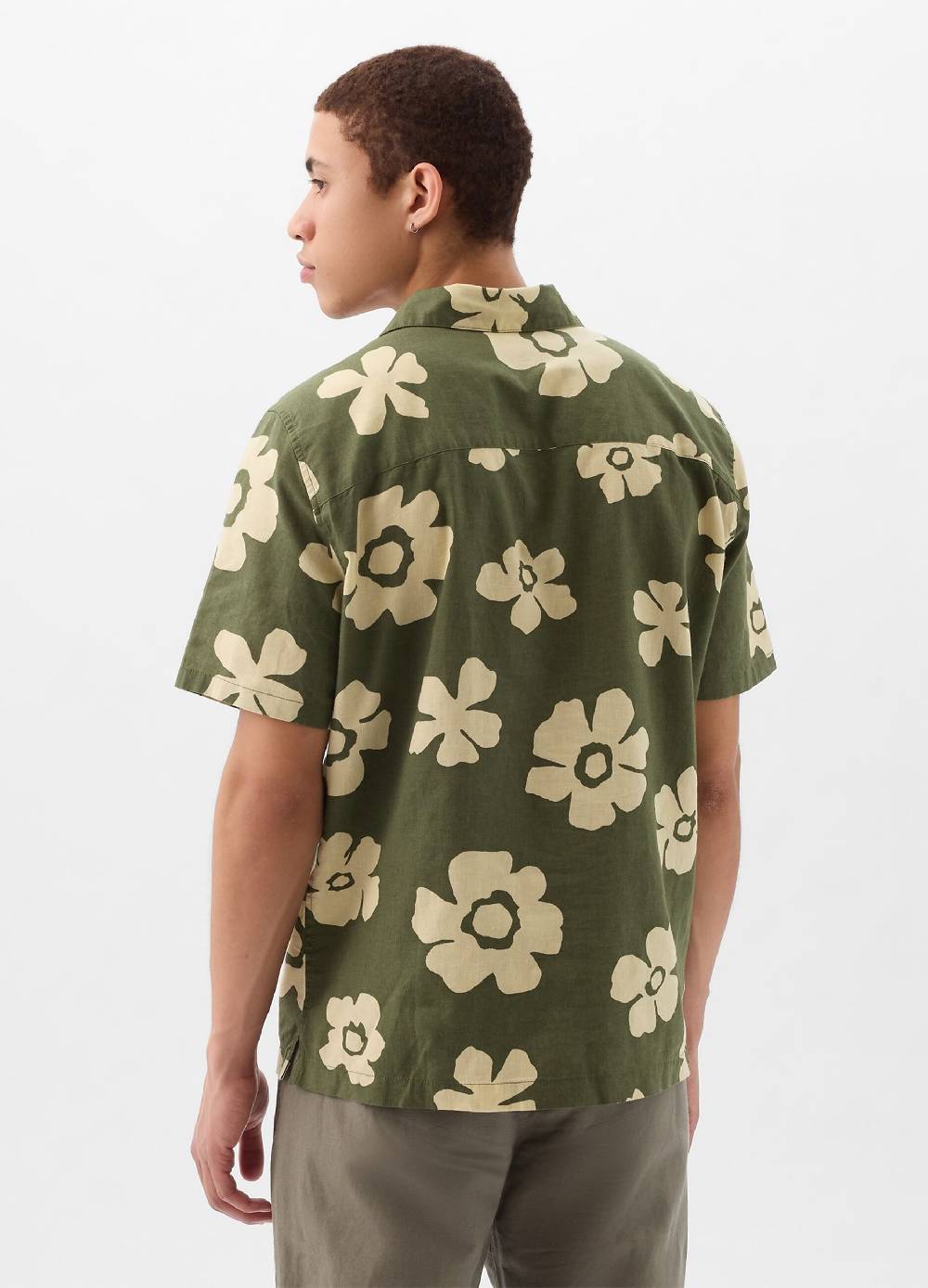 Ovs Camicia A Maniche Corte In Lino E Cotone