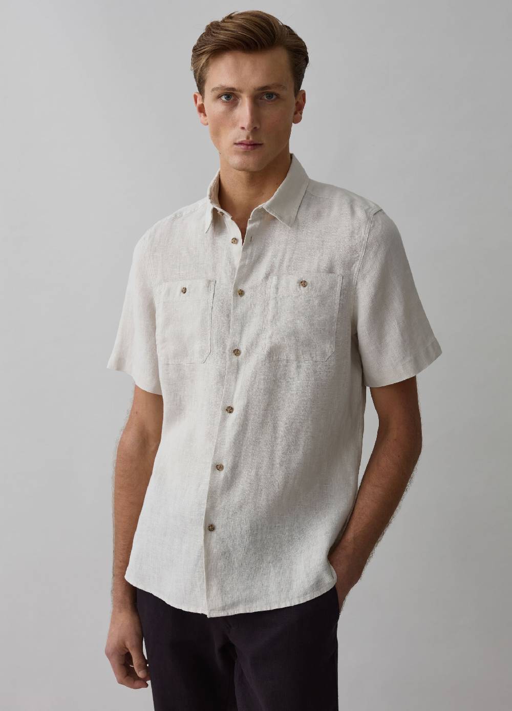 Ovs Camicia A Maniche Corte In Lino