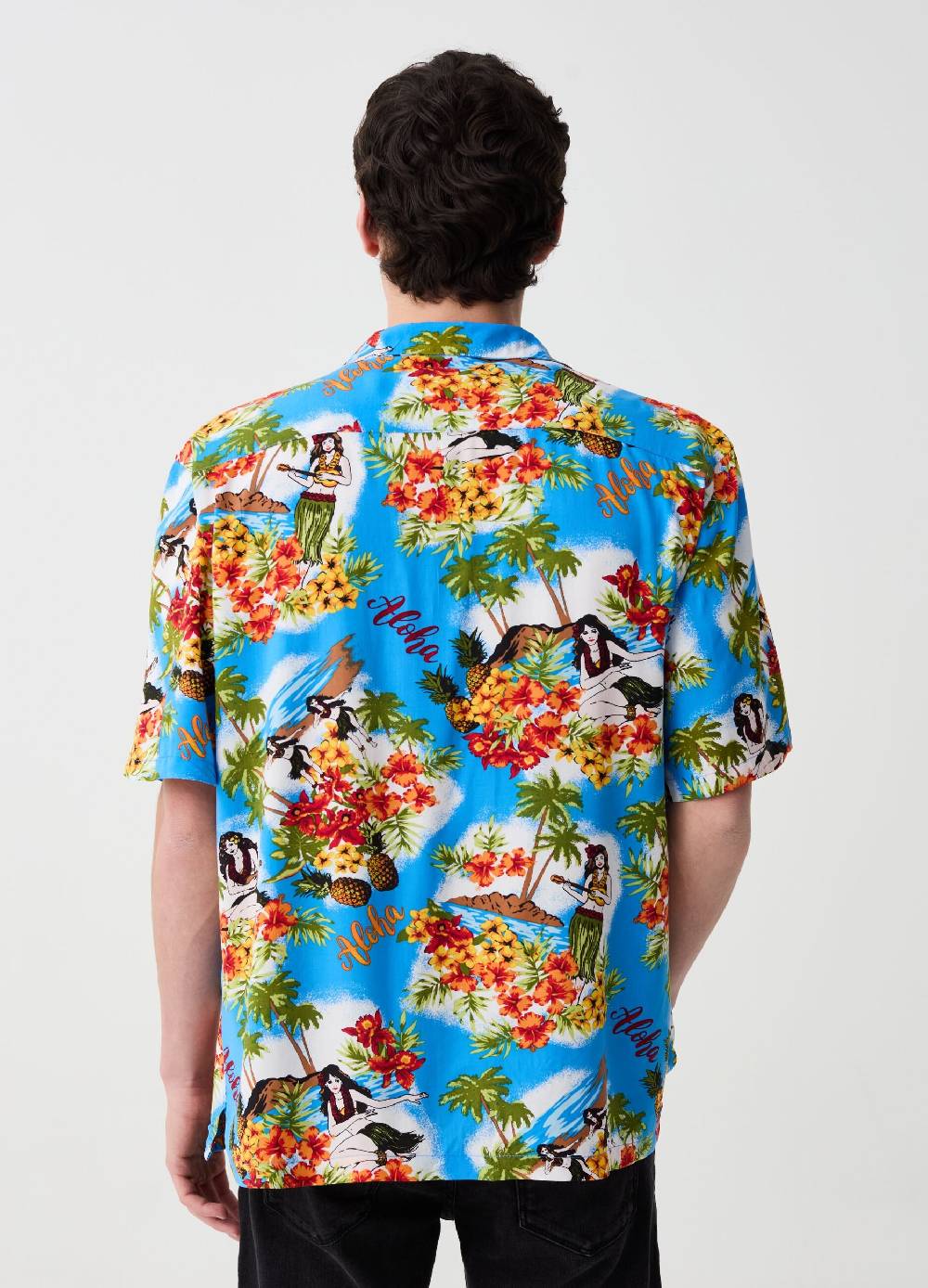 Ovs Camicia A Maniche Corte Stampa Hawaiana