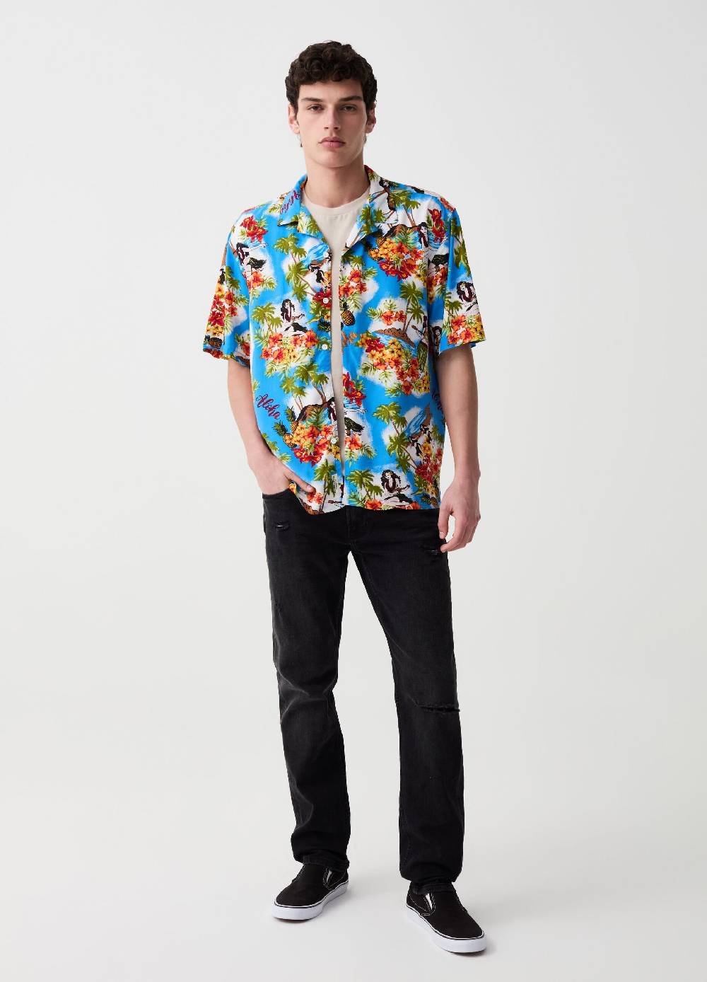 Ovs Camicia a maniche corte stampa hawaiana
