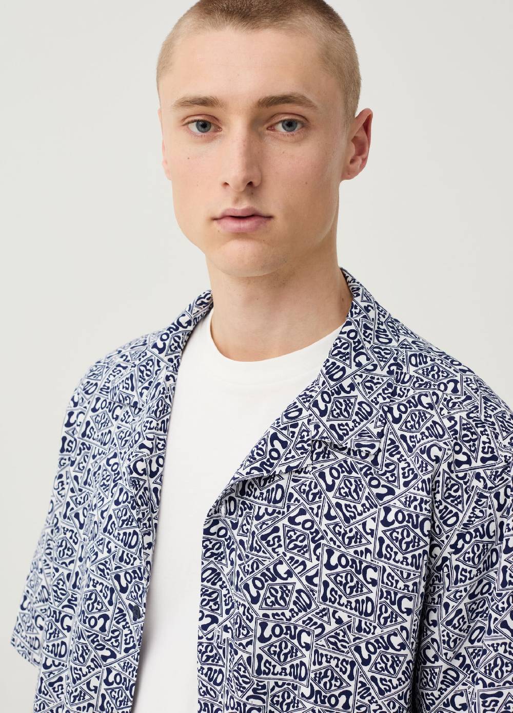 Ovs Camicia A Maniche Corte Stampa Logo All-over