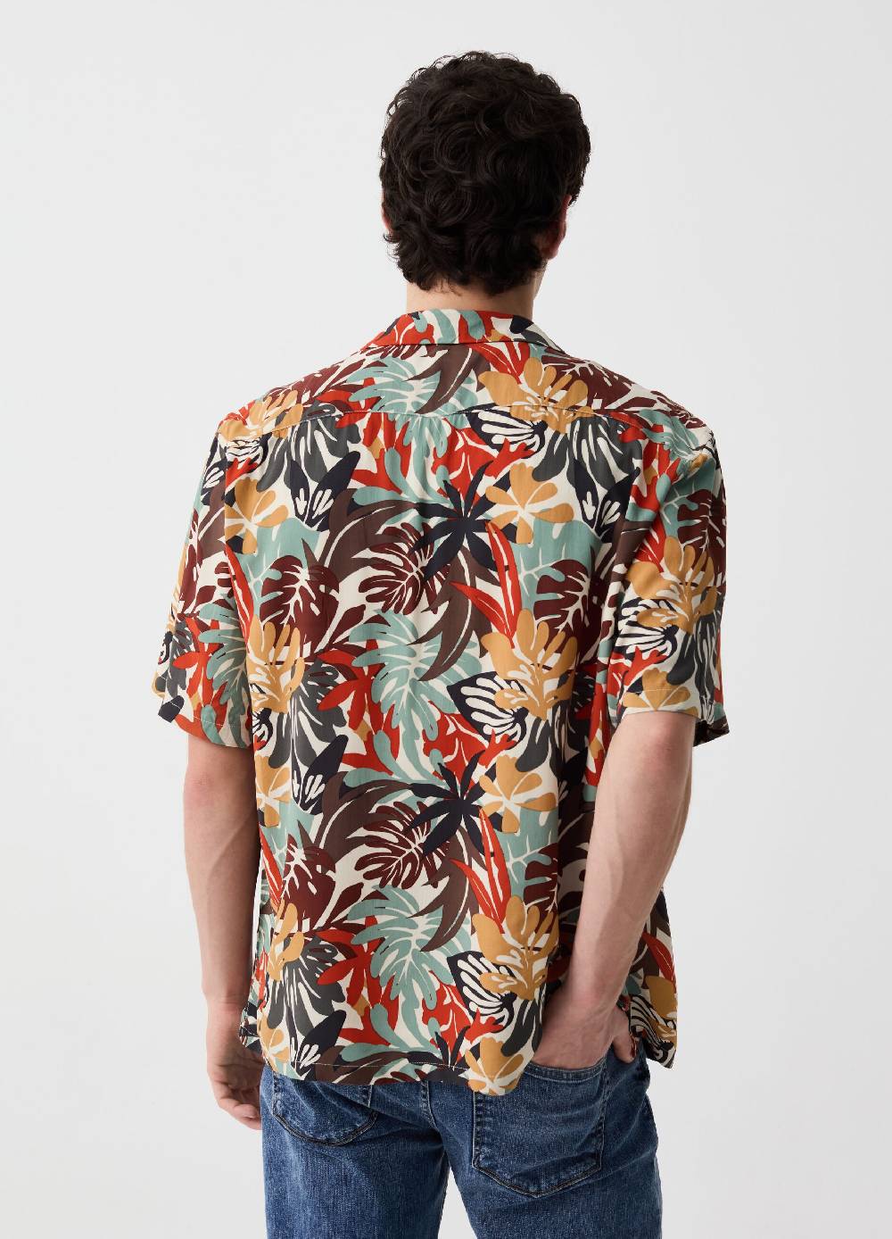 Ovs Camicia A Maniche Corte Stampa Tropicale