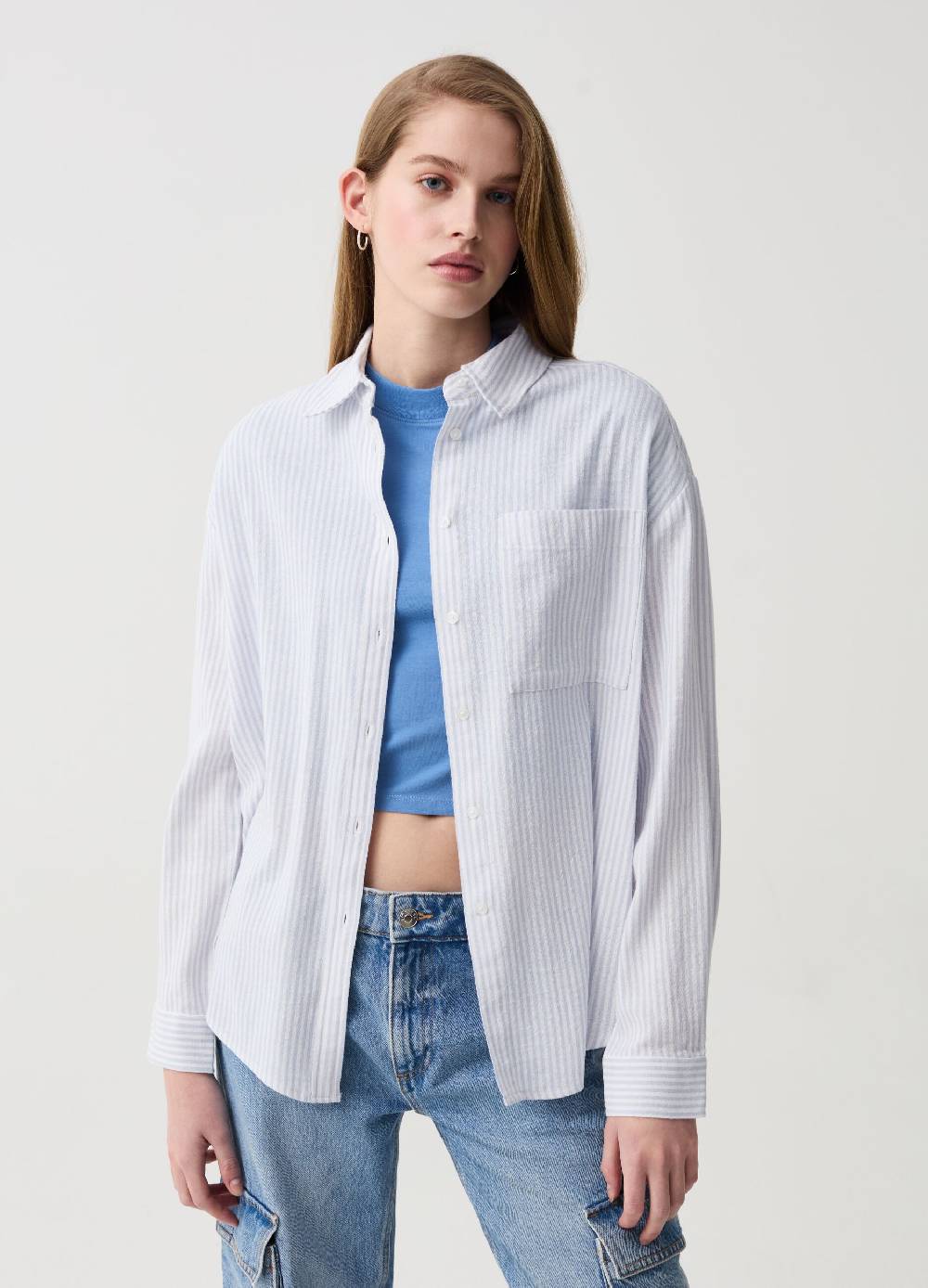 Ovs Camicia A Righe Con Tasca