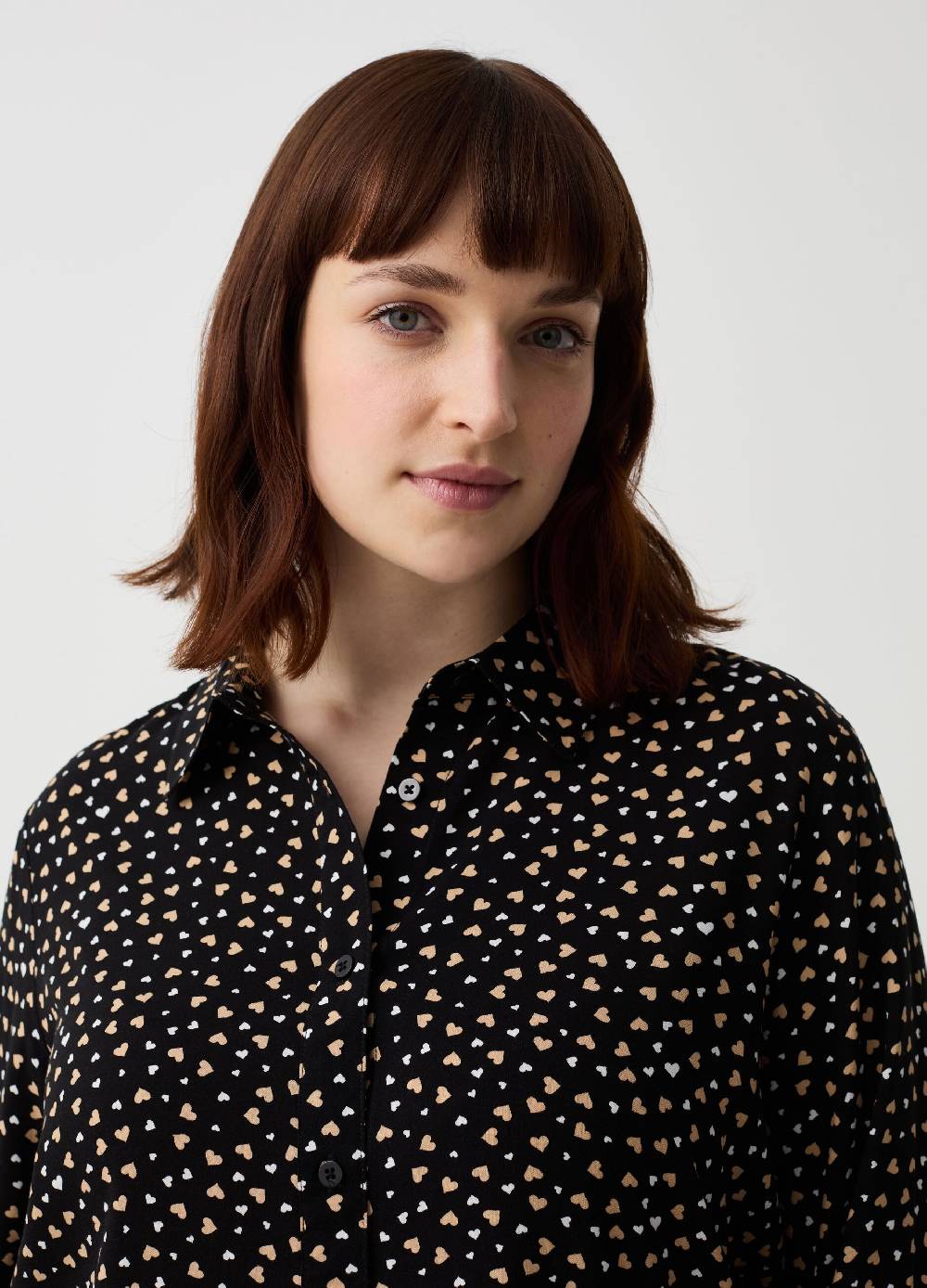 Ovs Camicia Con Stampa Cuoricini Curvy