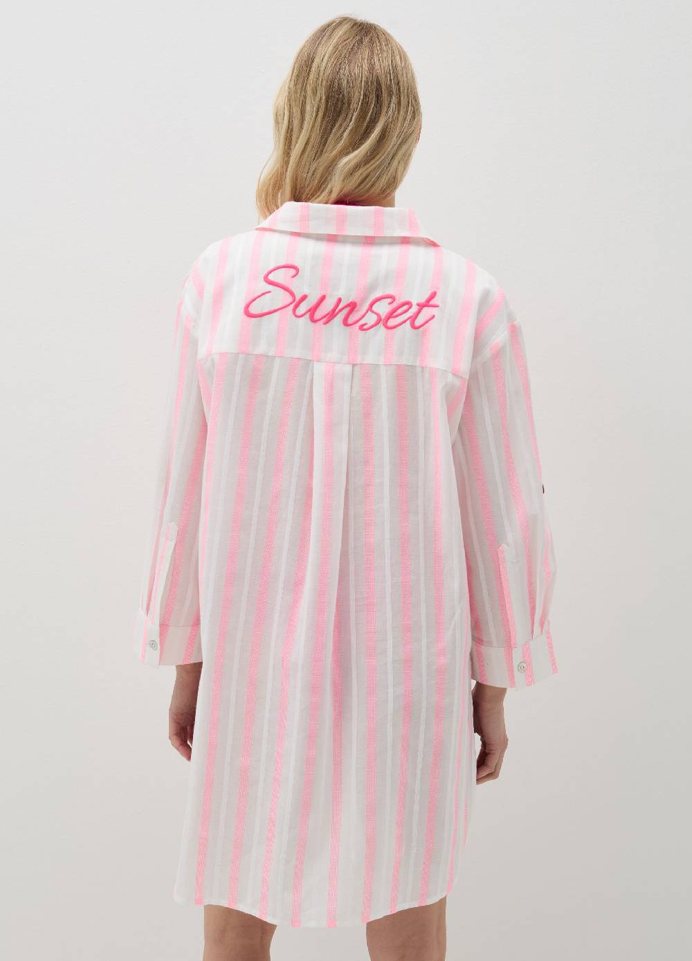 Ovs Camicia Copri Costume A Righe Con Ricamo