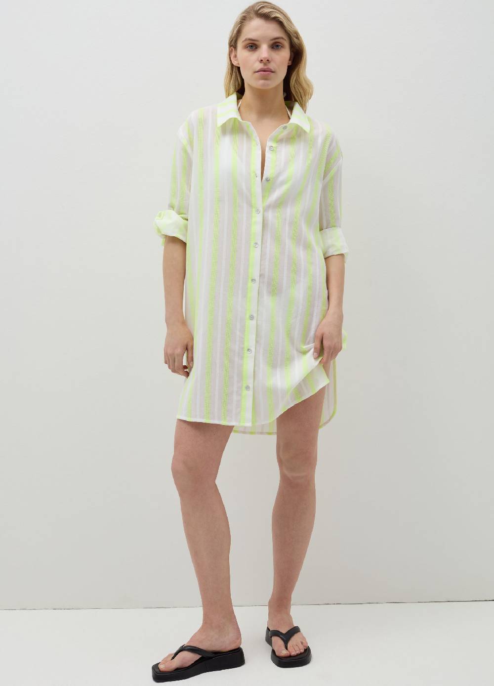 Ovs Camicia copri costume a righe con ricamo