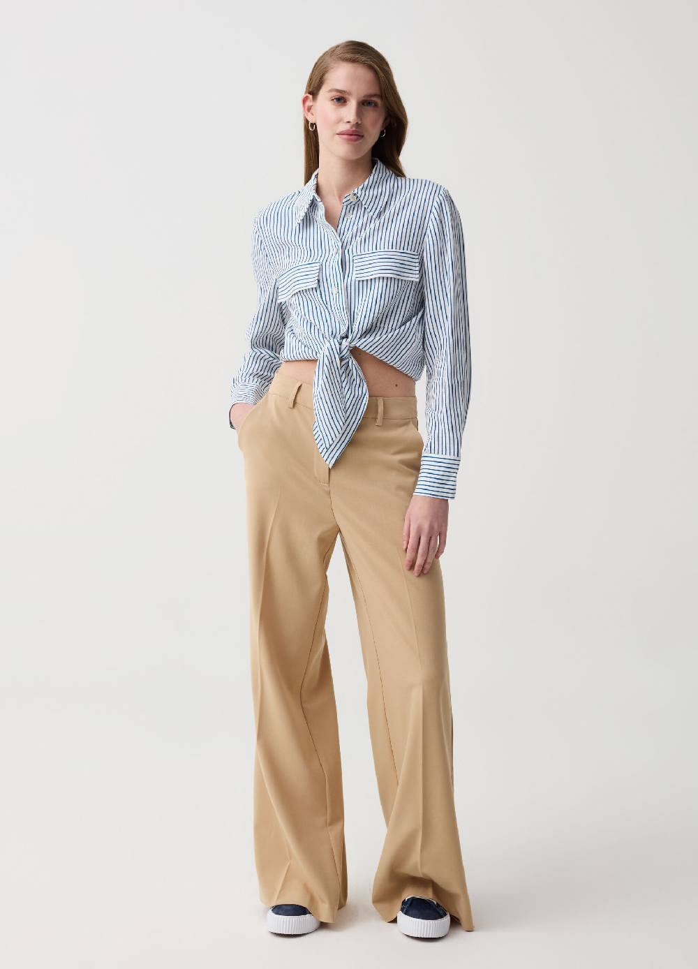 Ovs Camicia Cropped Con Nodo