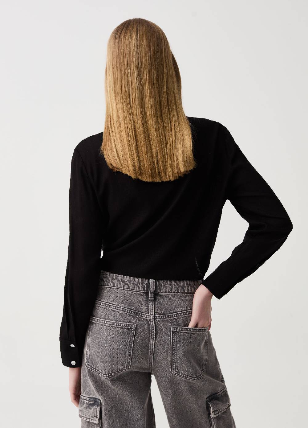 Ovs Camicia Cropped Con Nodo