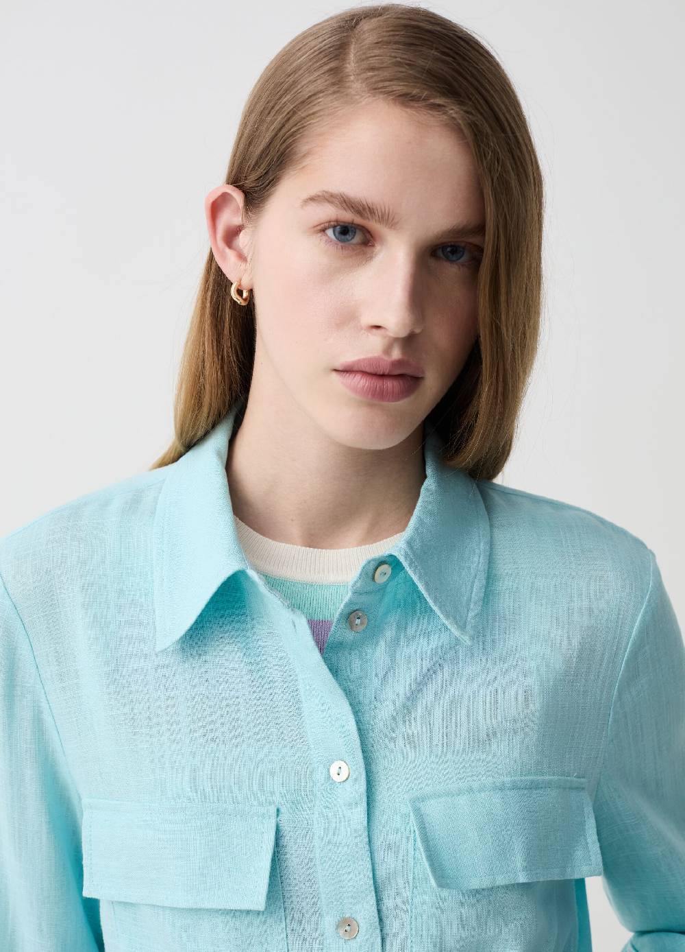 Ovs Camicia Cropped Con Nodo