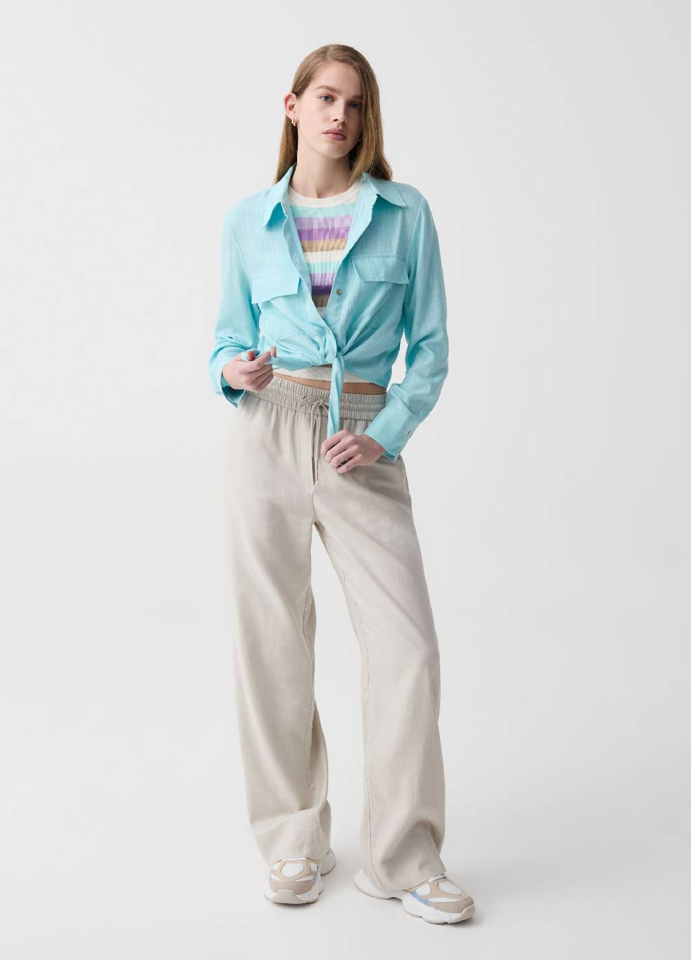 Ovs Camicia cropped con nodo