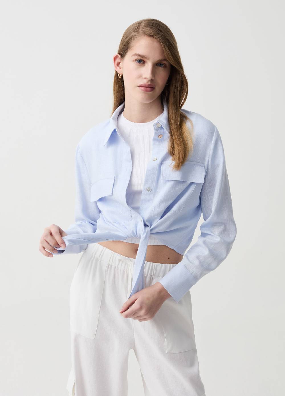 Ovs Camicia cropped con nodo