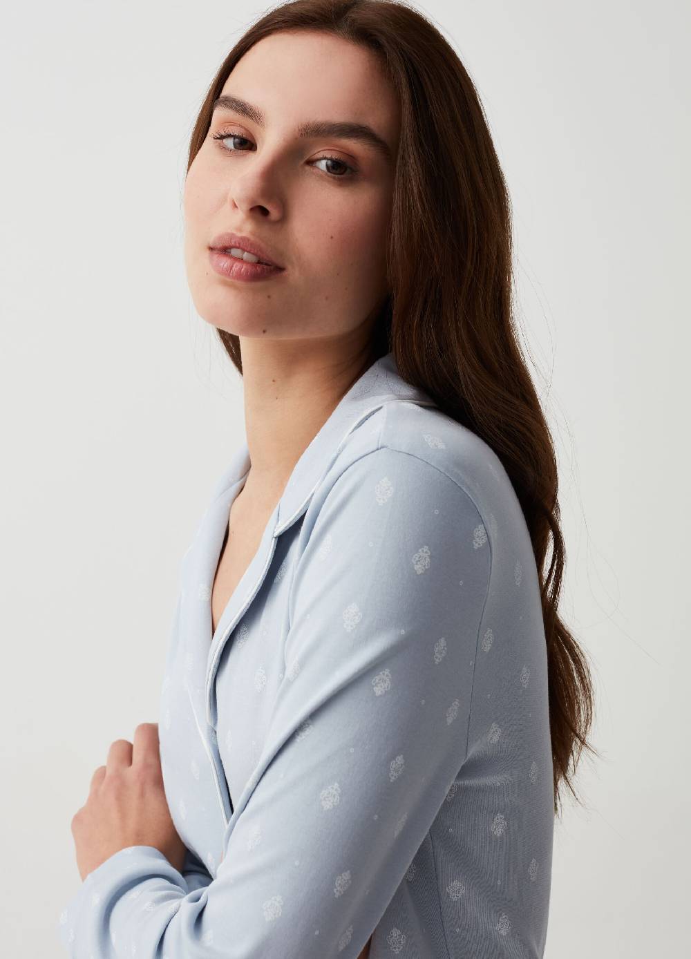 Ovs Camicia Da Notte Con Bottoni Stampa Arabesque