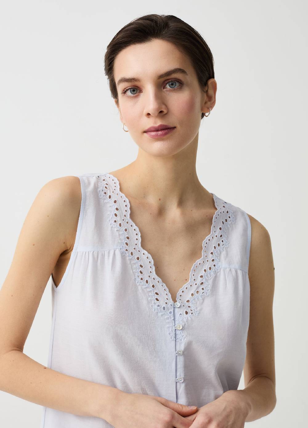 Ovs Camicia Da Notte Con Profili In Sangallo