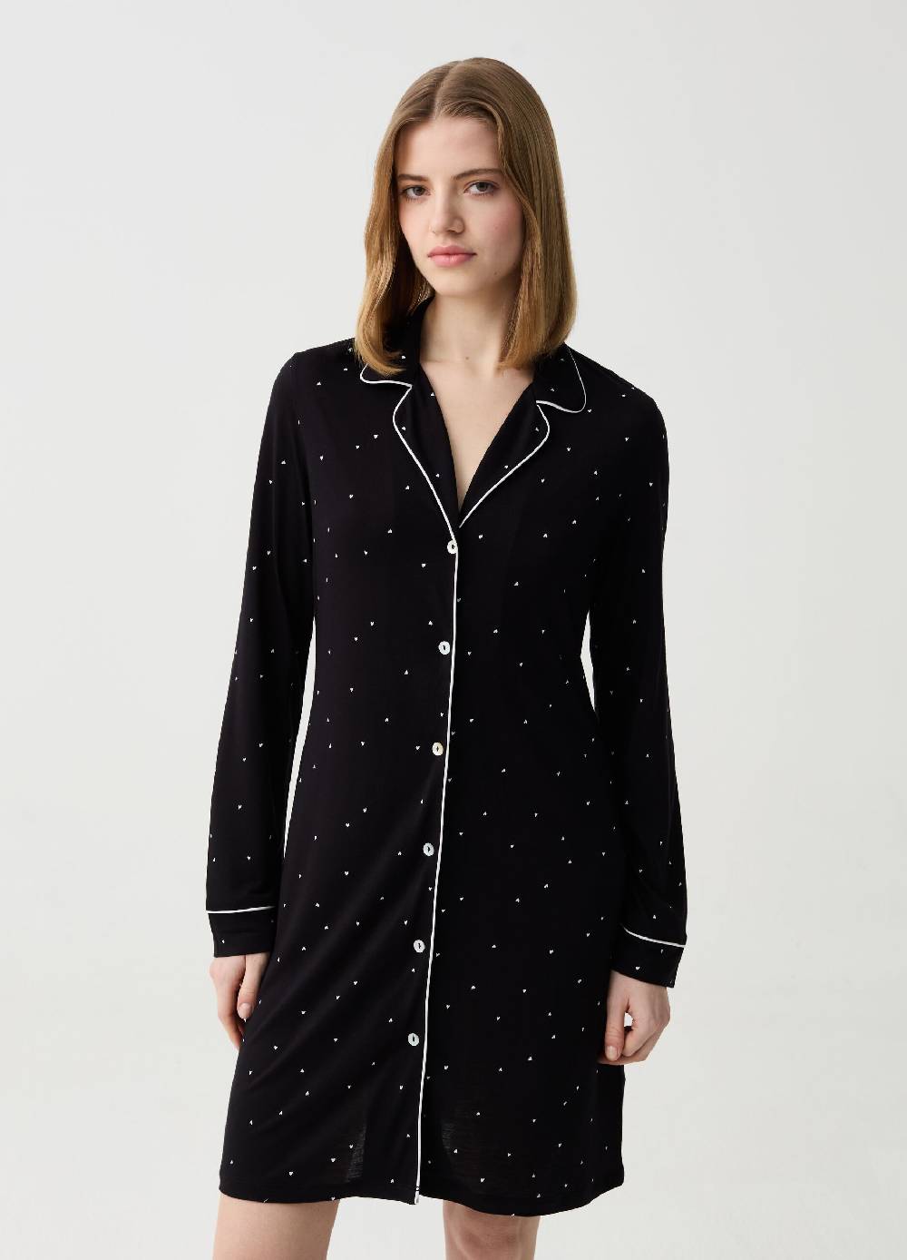 Ovs Camicia da notte con stampa cuoricini