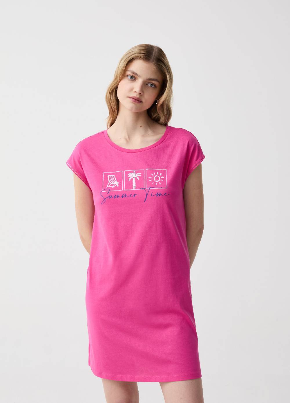 Ovs Camicia da notte in cotone bio con stampa