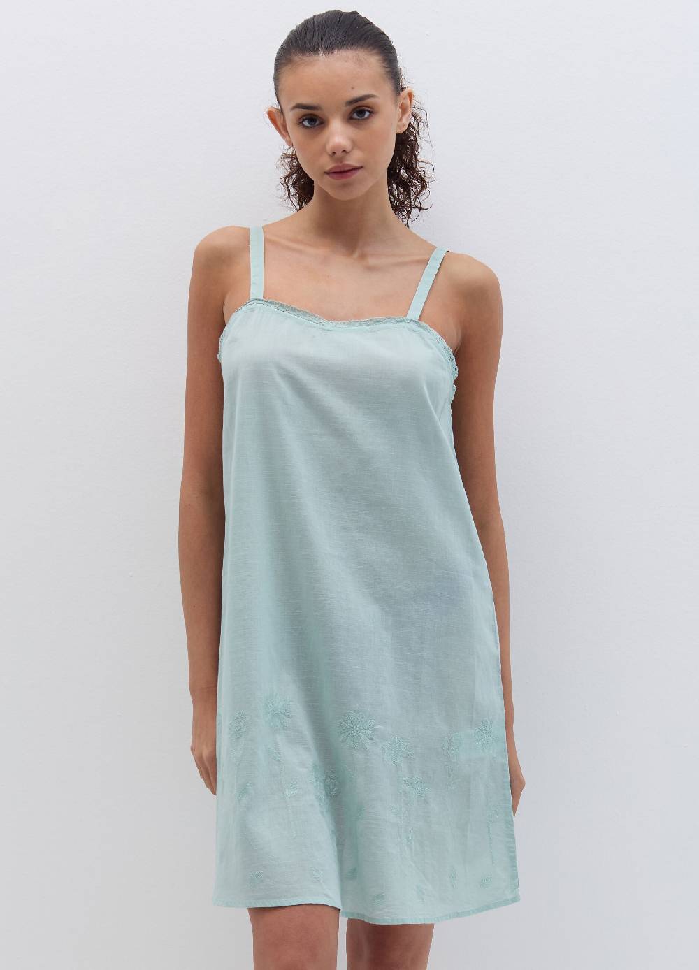 Ovs Camicia da notte in cotone con ricamo