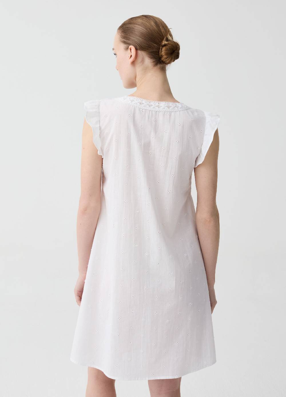 Ovs Camicia Da Notte In Sangallo Con Volant