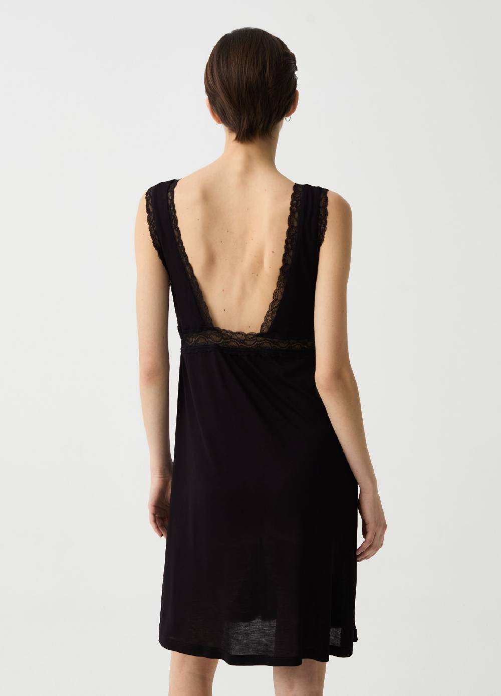 Ovs Camicia Da Notte In Viscosa Con Pizzo