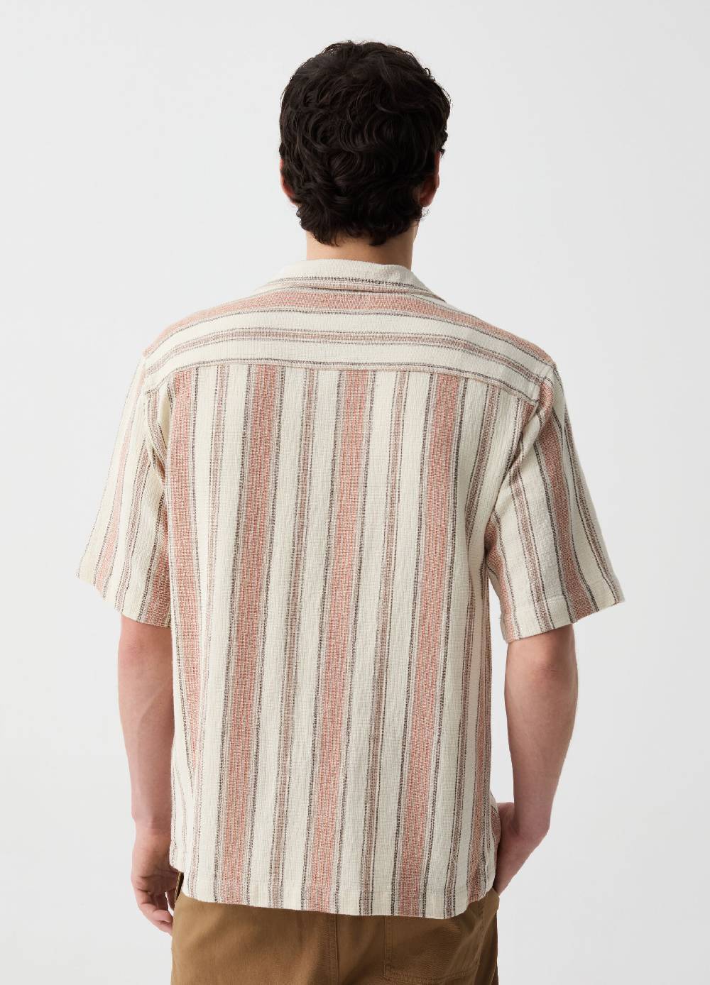 Ovs Camicia Garzata A Righe Con Maniche Corte