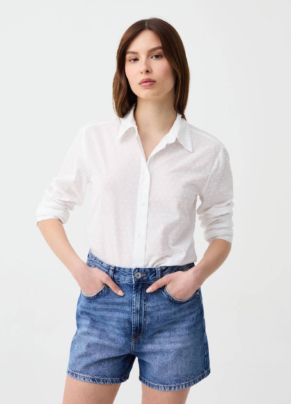 Ovs Camicia in cotone dobby