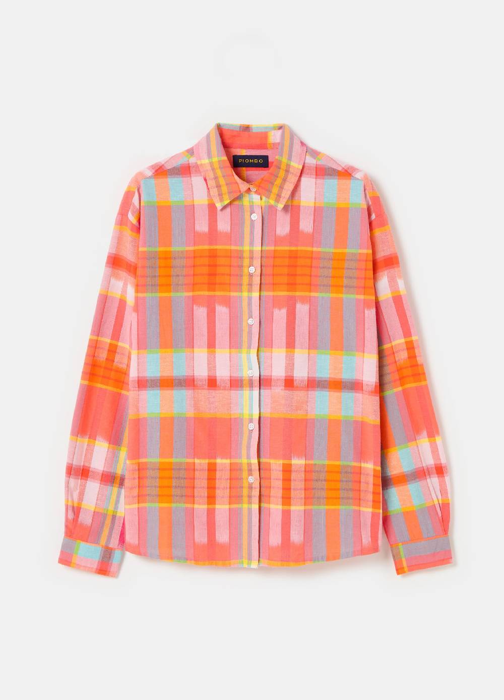 Ovs Camicia In Cotone E Lino Fantasia Check