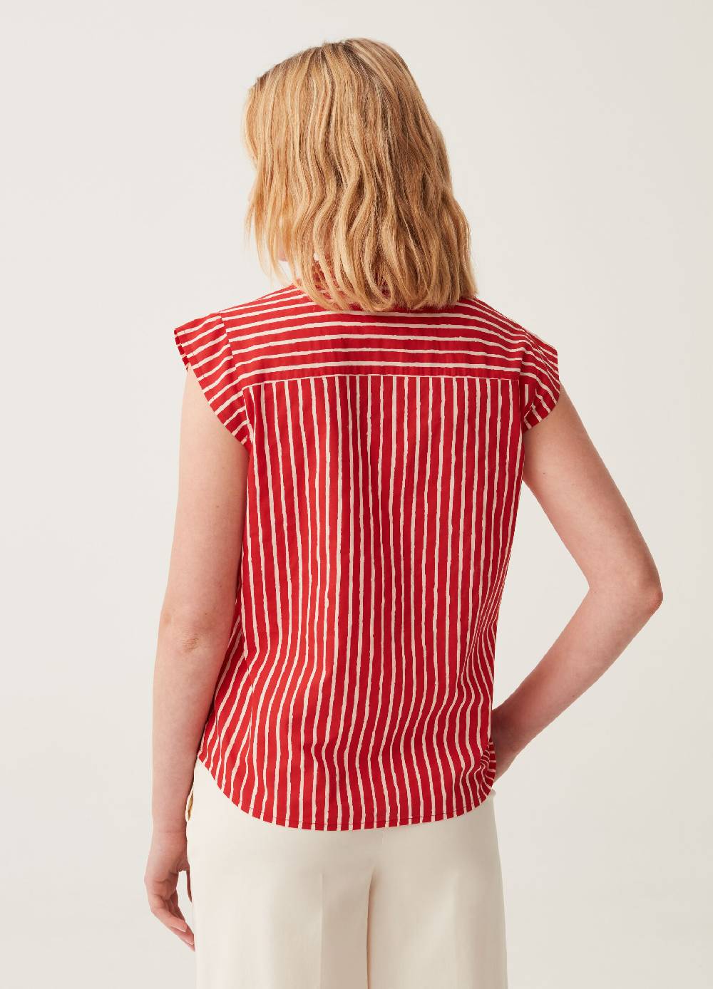 Ovs Camicia In Cotone Maniche Ad Aletta