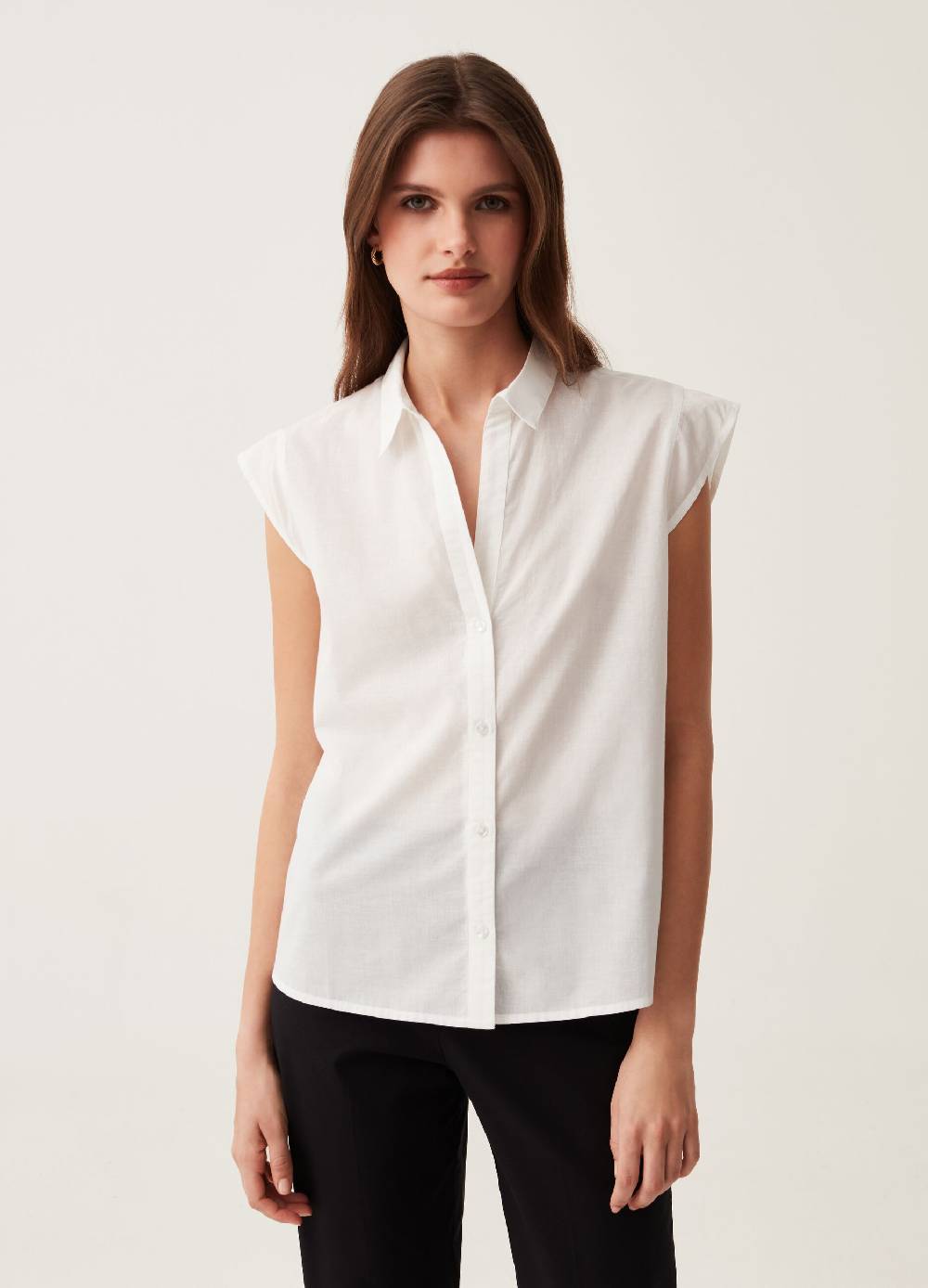 Ovs Camicia In Cotone Maniche Ad Aletta