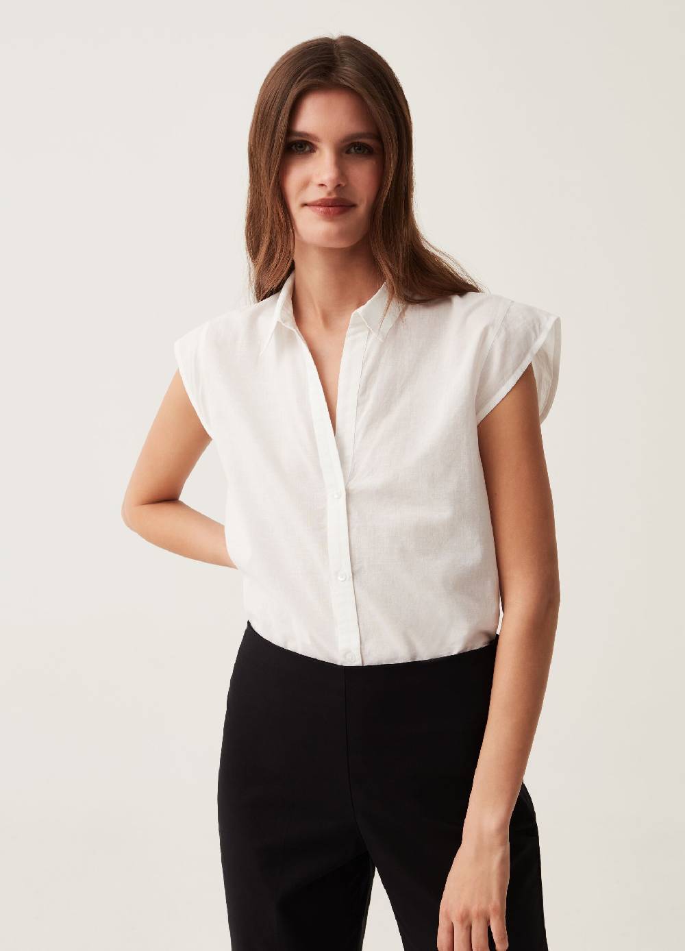 Ovs Camicia in cotone maniche ad aletta