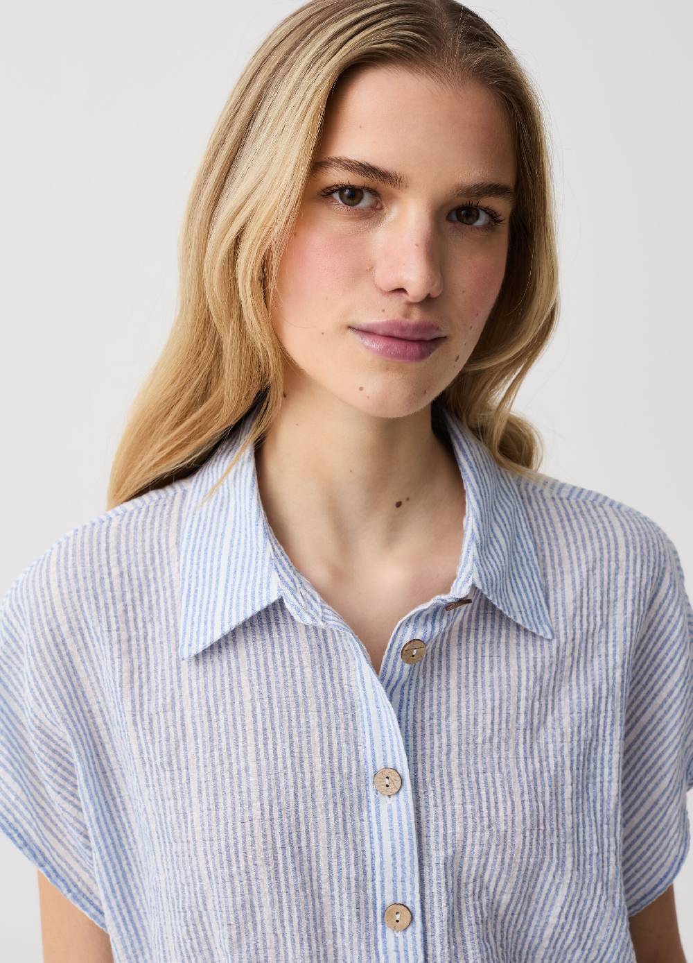 Ovs Camicia In Garza Di Cotone Con Coulisse