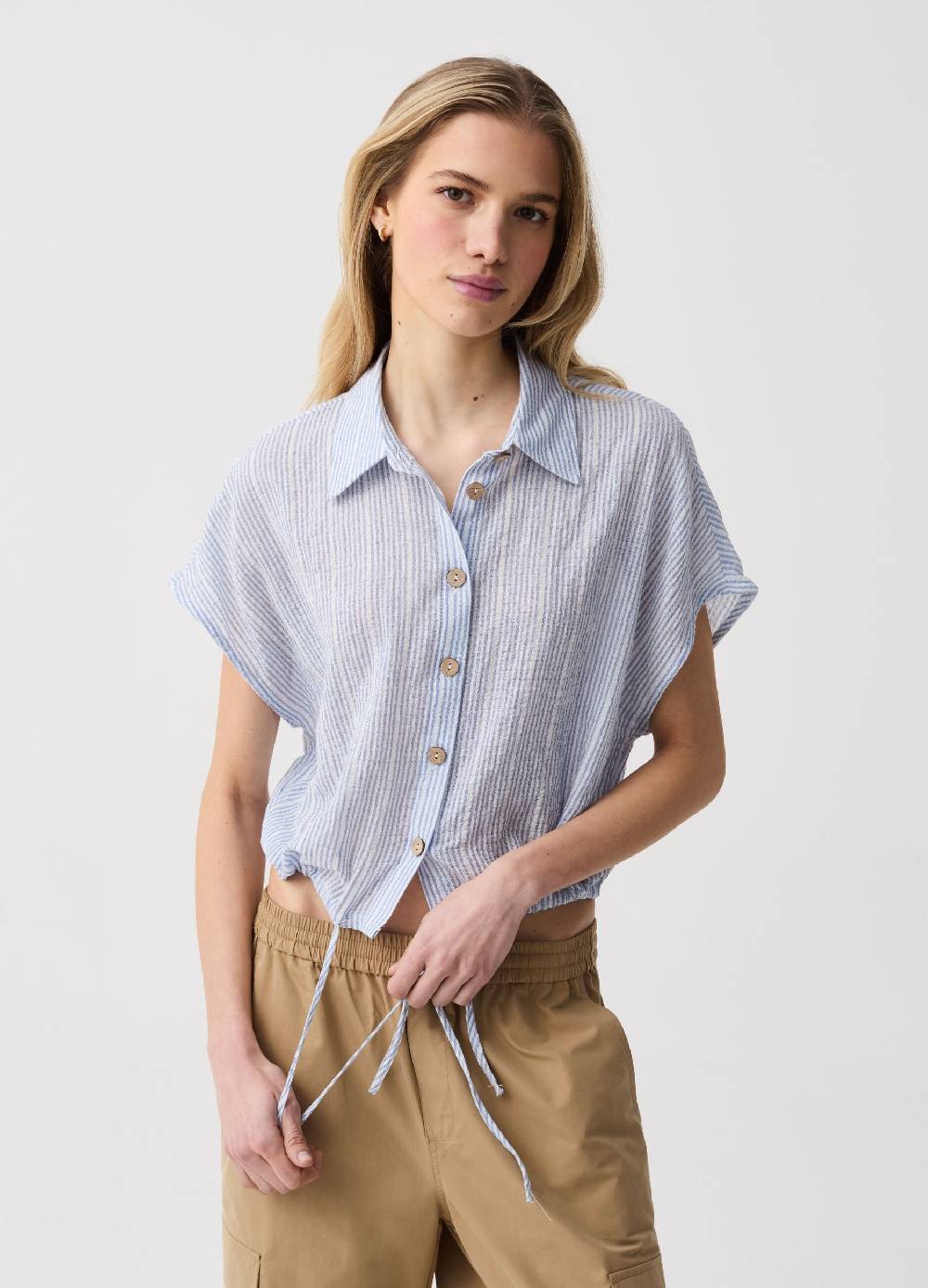 Ovs Camicia in garza di cotone con coulisse