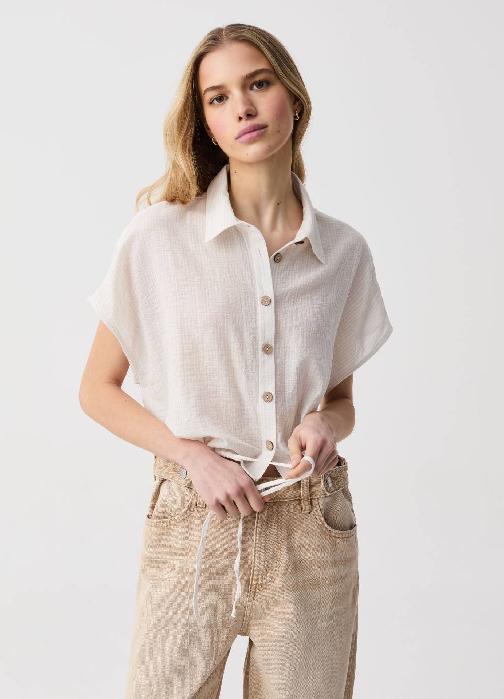 Ovs Camicia in garza di cotone con coulisse