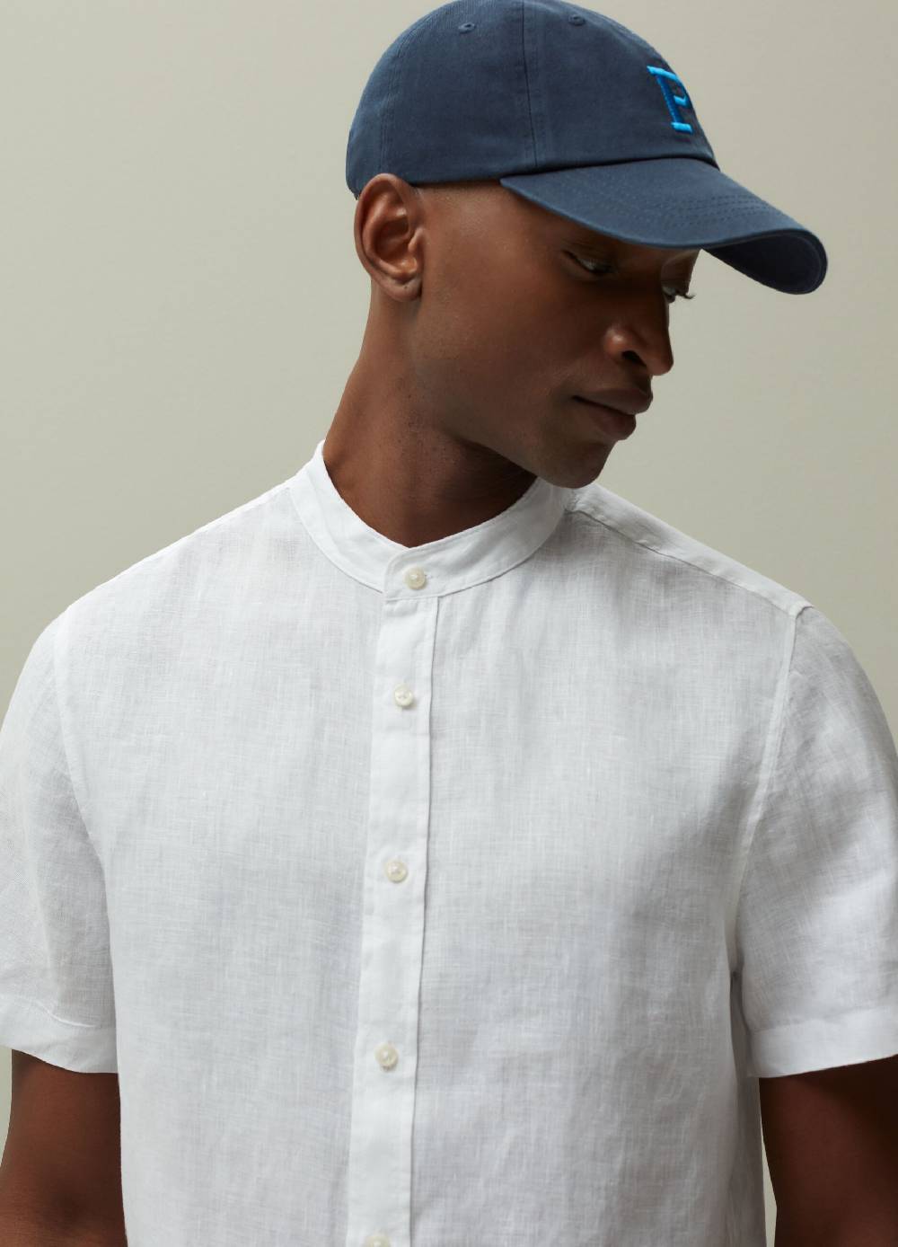 Ovs Camicia In Lino Collo Alla Coreana