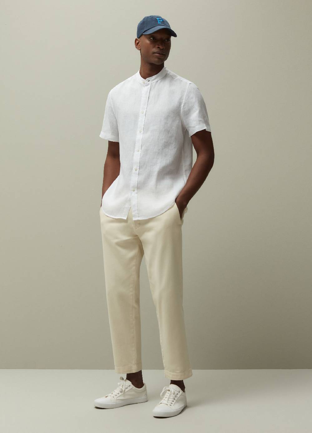 Ovs Camicia in lino collo alla coreana