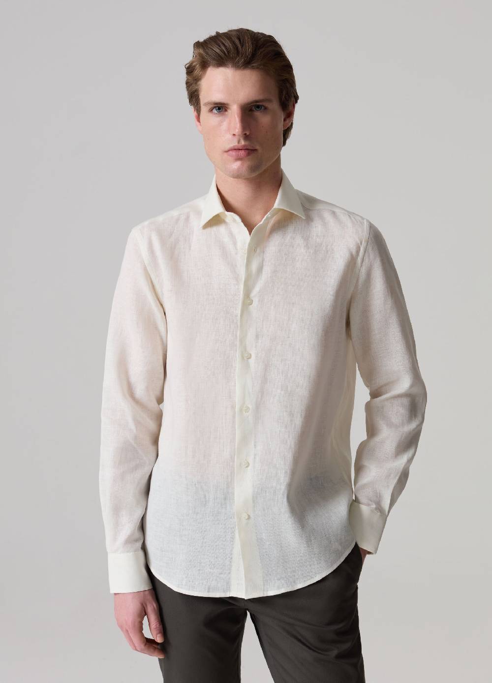 Ovs Camicia In Lino Con Colletto Classico