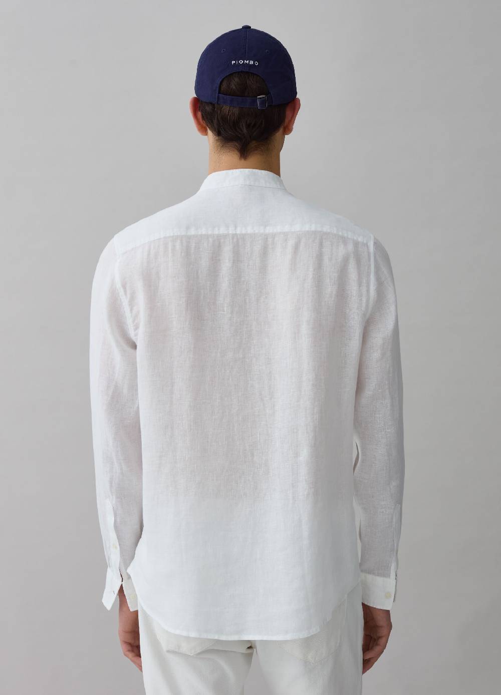 Ovs Camicia In Lino Con Collo Alla Coreana