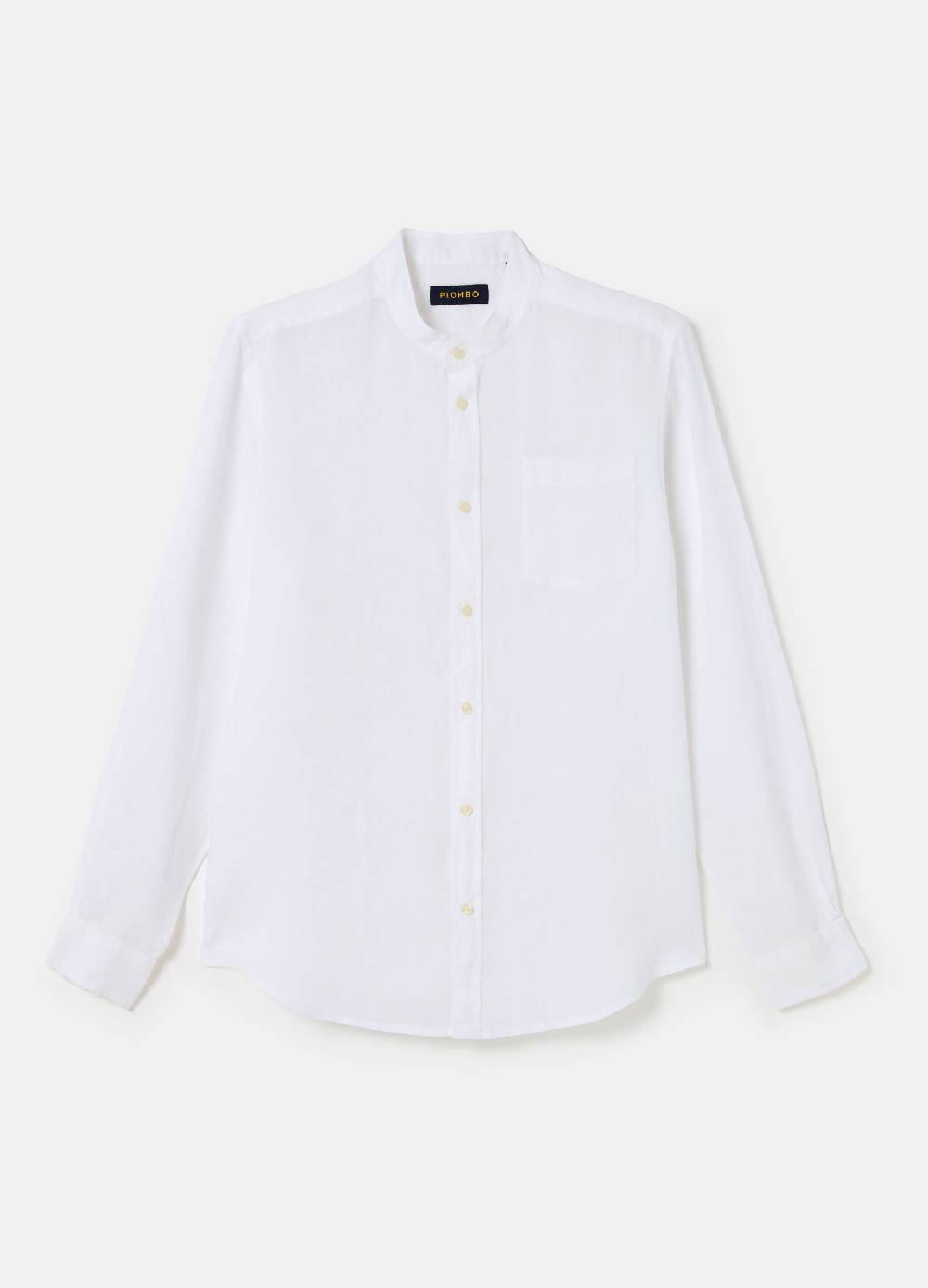 Ovs Camicia In Lino Con Collo Alla Coreana