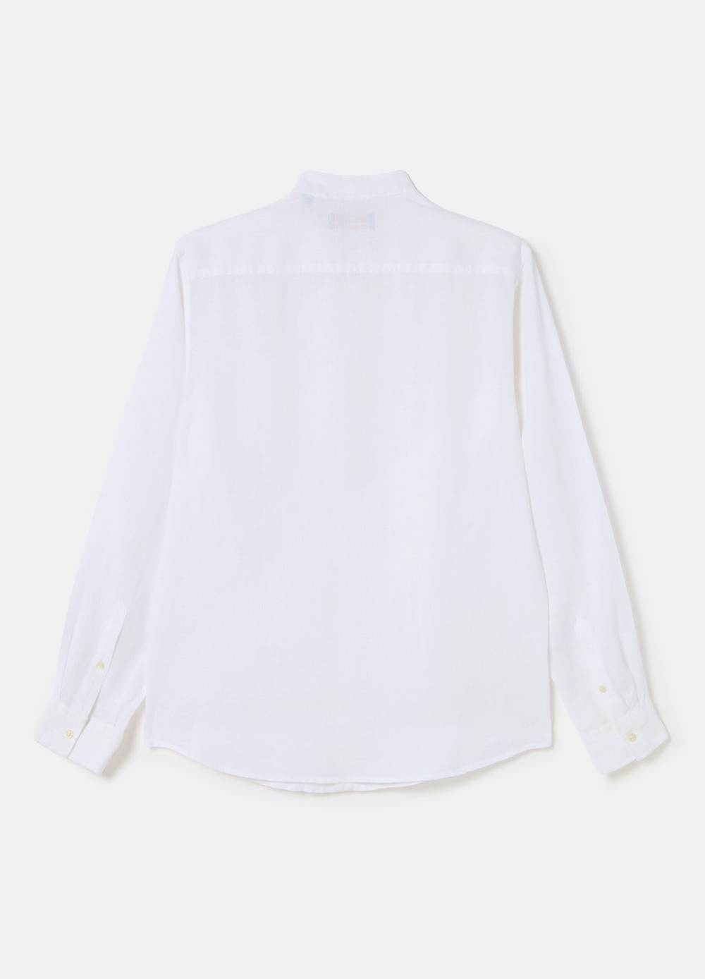 Ovs Camicia In Lino Con Collo Alla Coreana