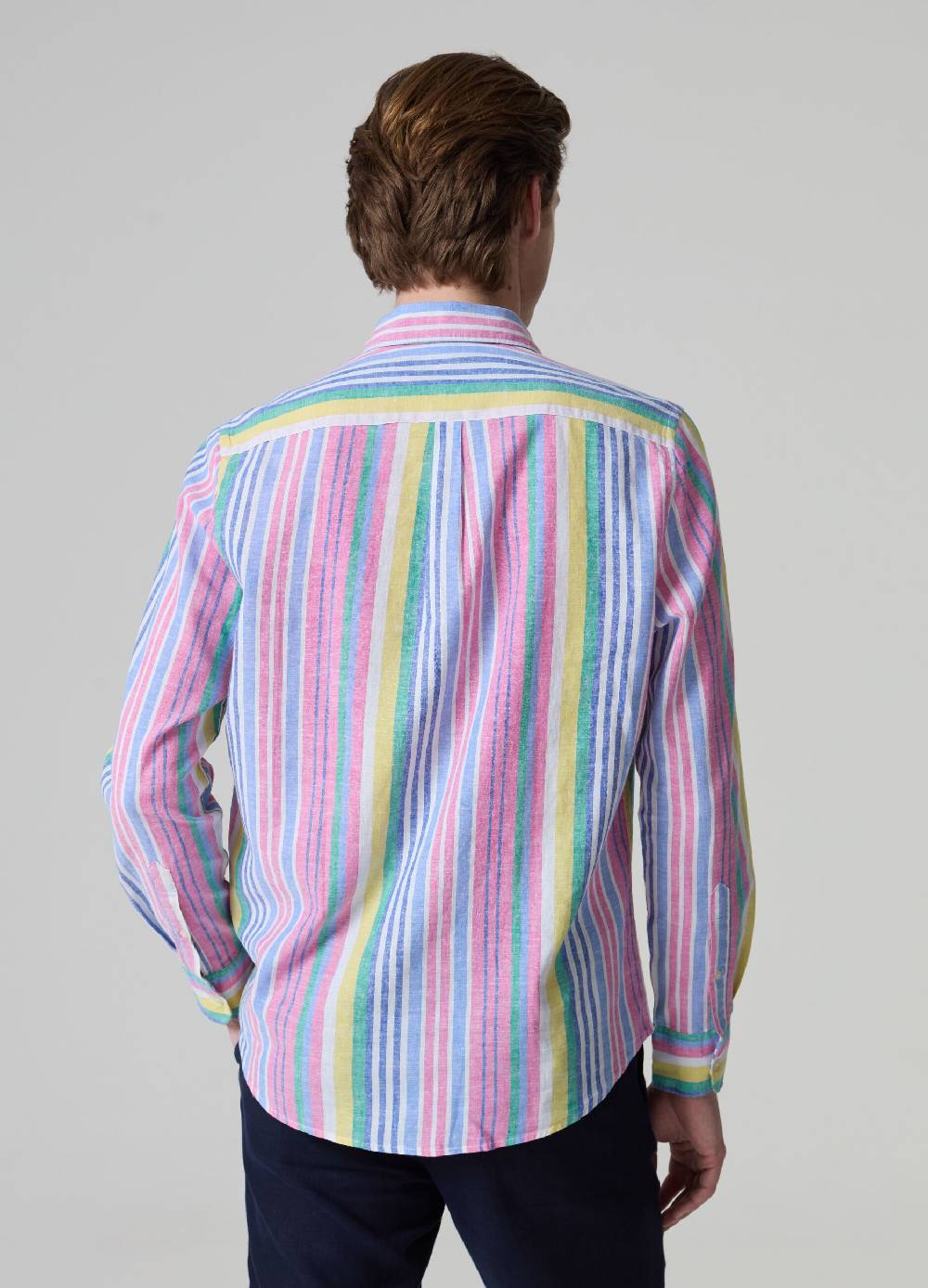 Ovs Camicia In Lino E Cotone A Righe Multicolor
