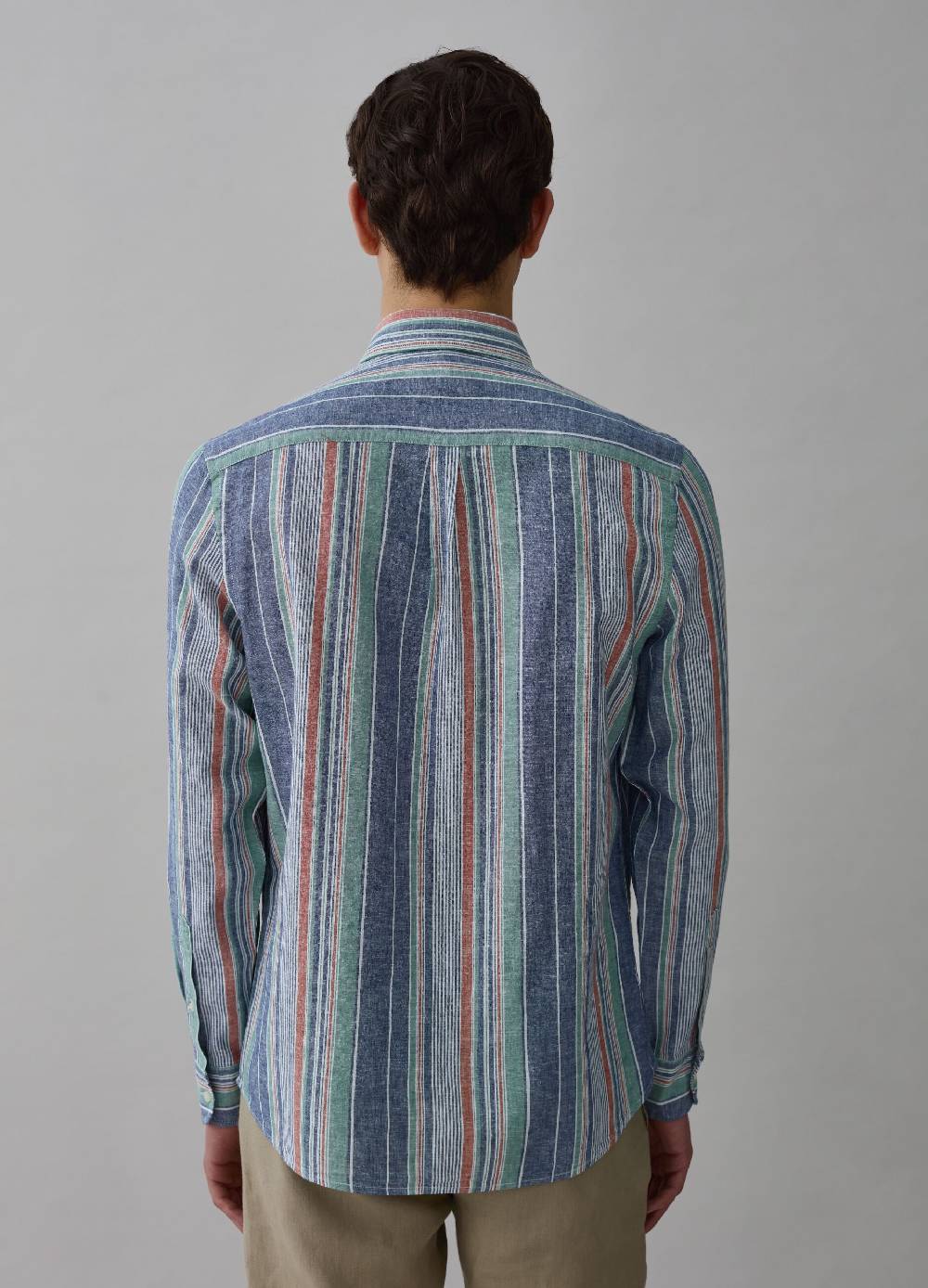 Ovs Camicia In Lino E Cotone A Righe Multicolor