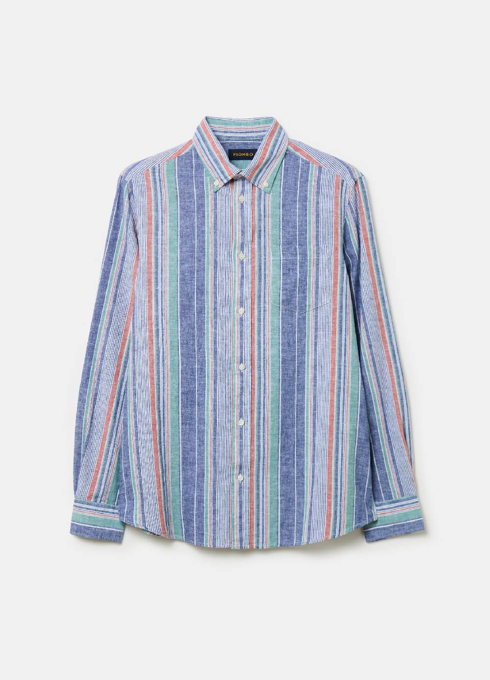 Ovs Camicia In Lino E Cotone A Righe Multicolor