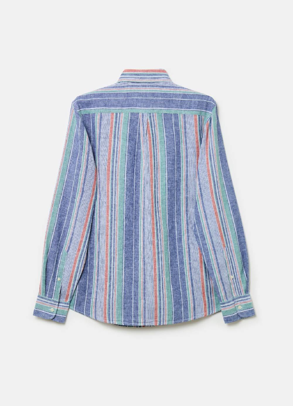 Ovs Camicia In Lino E Cotone A Righe Multicolor