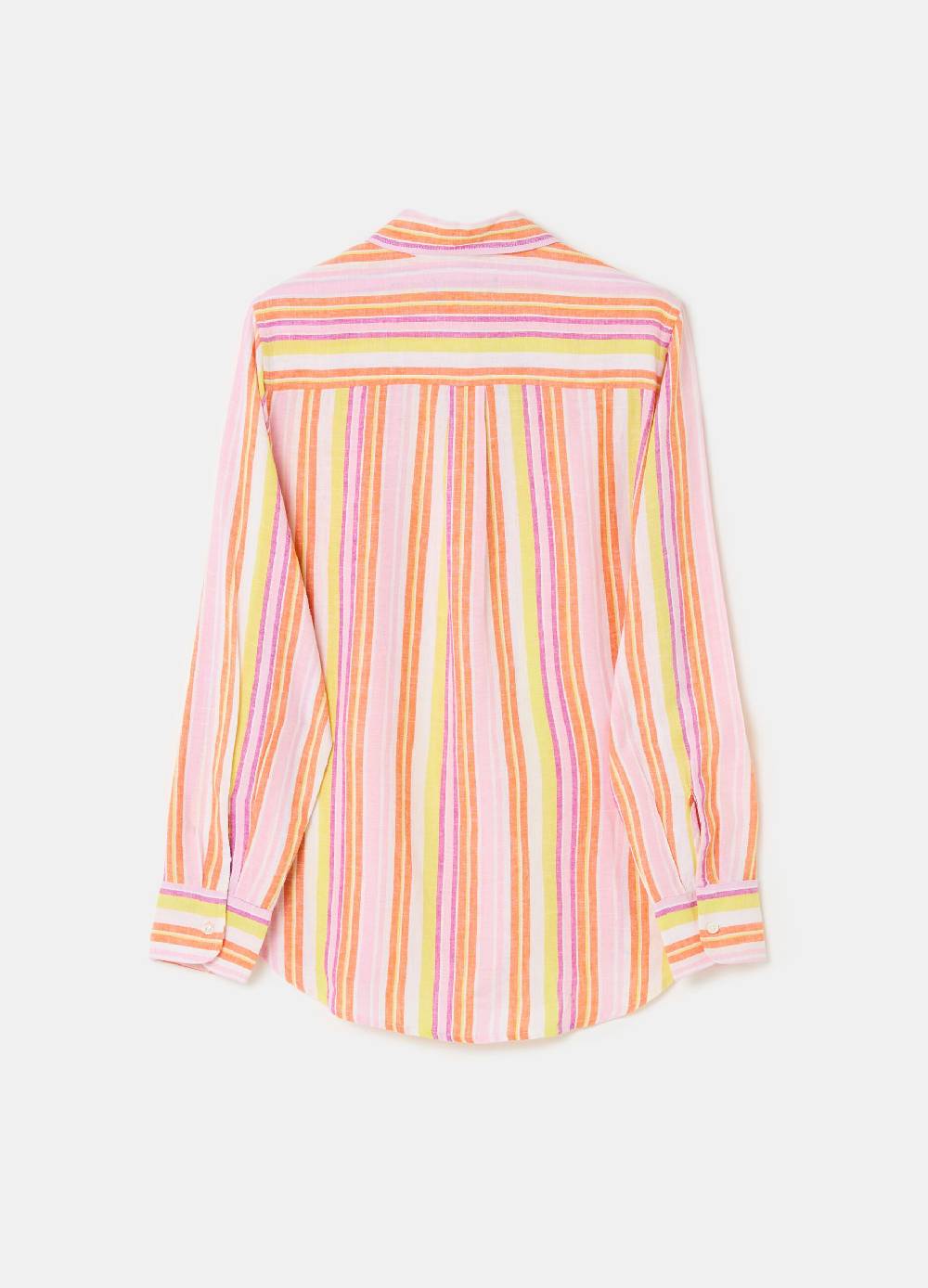 Ovs Camicia In Lino E Viscosa A Righe Multicolor