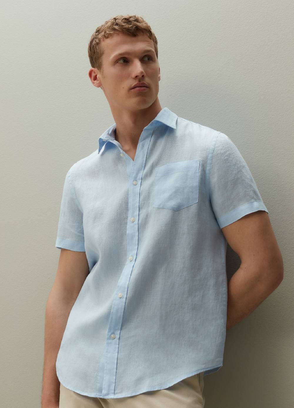 Ovs Camicia In Lino Maniche Corte