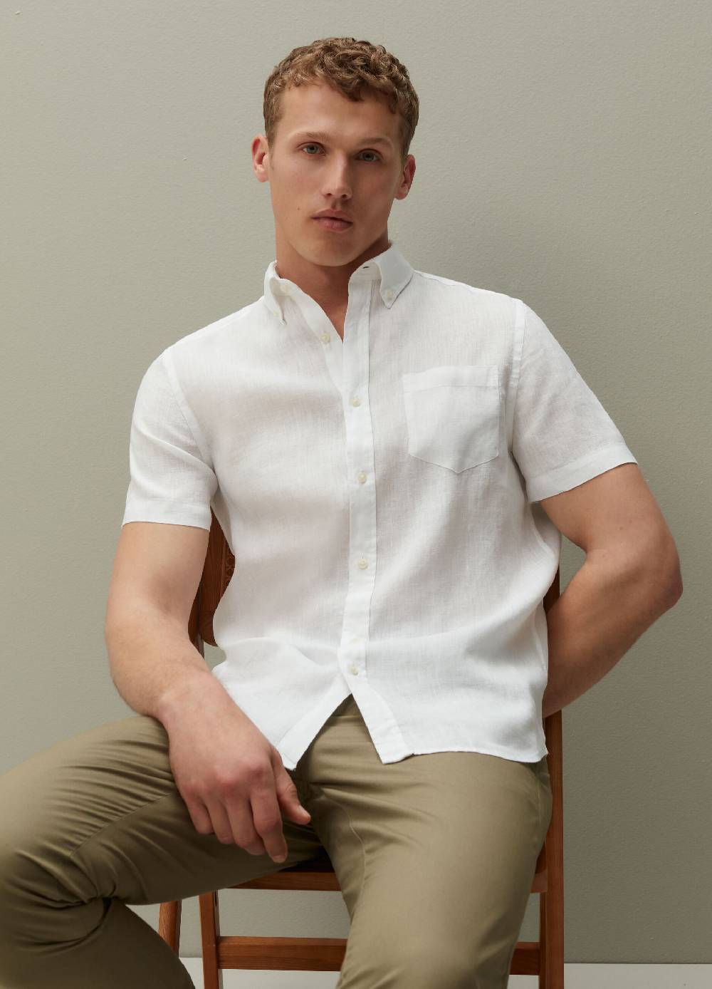 Ovs Camicia In Lino Maniche Corte