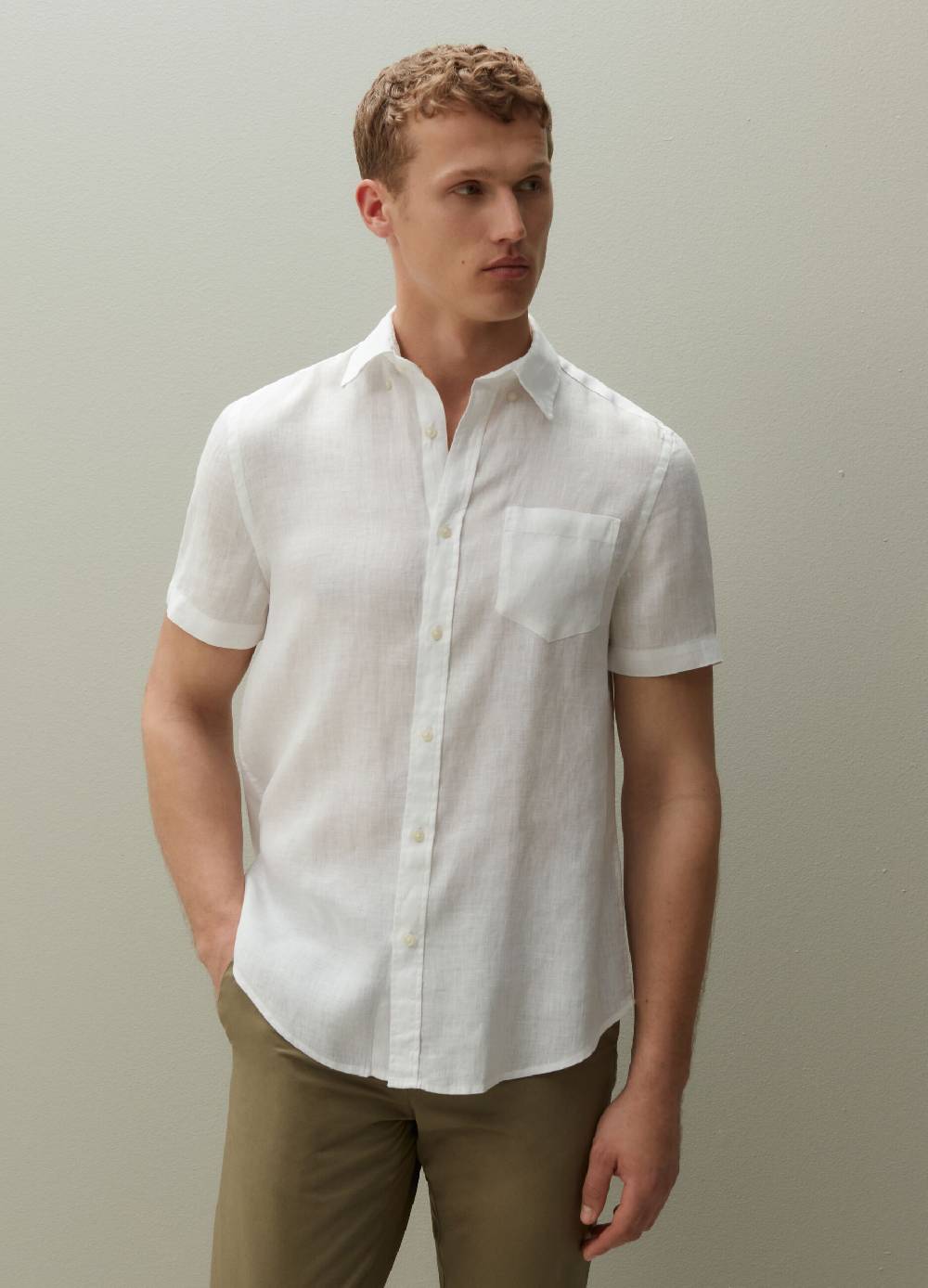 Ovs Camicia In Lino Maniche Corte