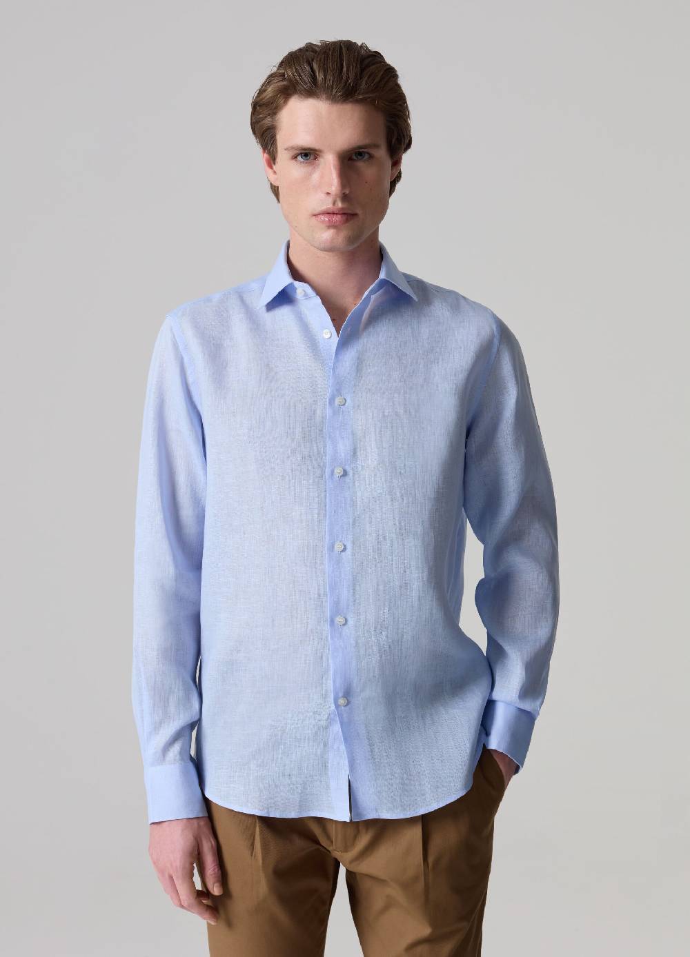 Ovs Camicia in lino PIOMBO