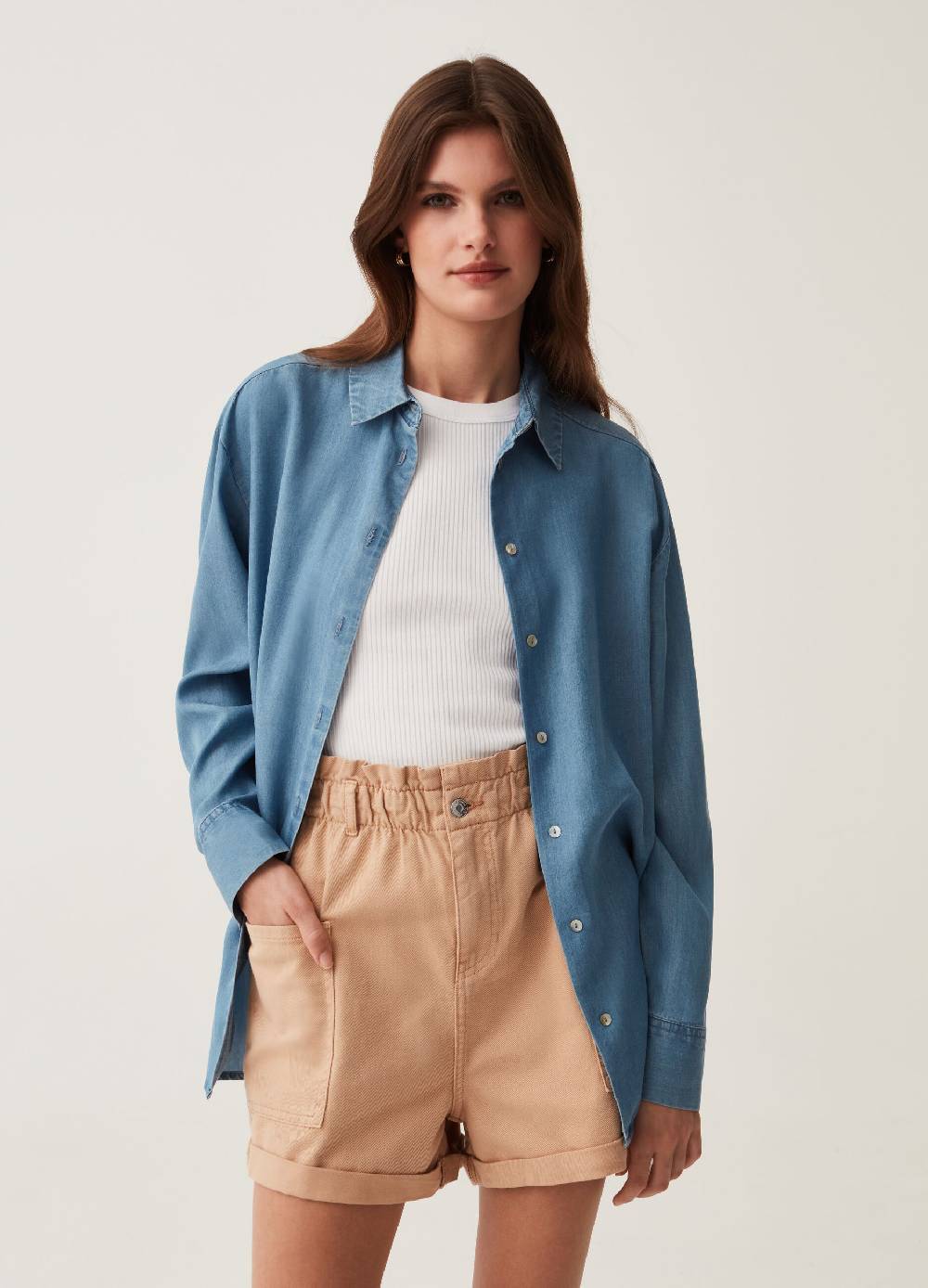 Ovs Camicia in Lyocell effetto denim