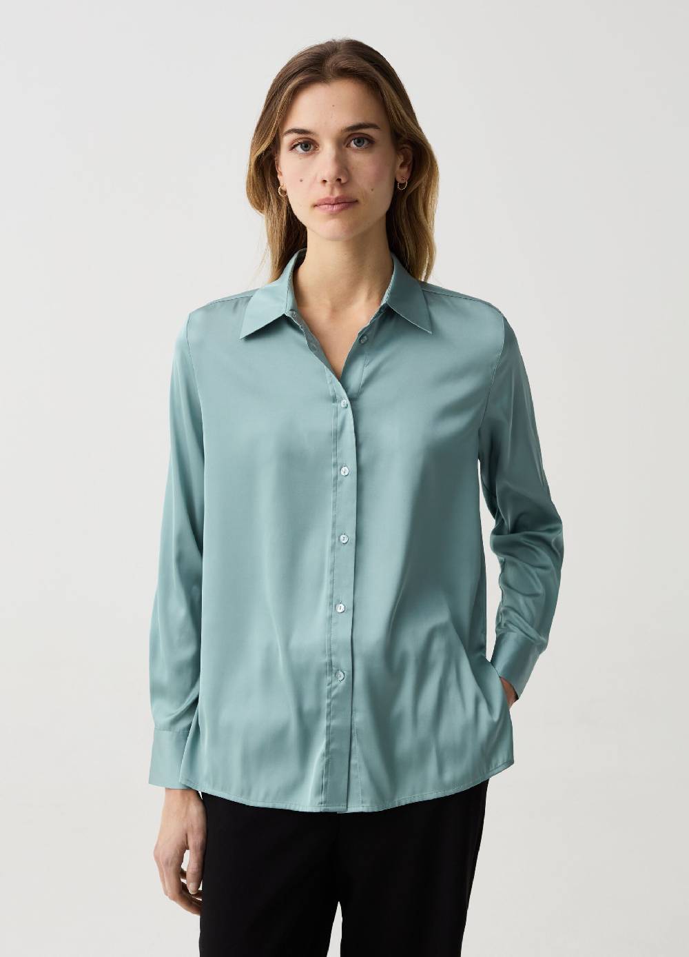 Ovs Camicia In Satin Con Spacchi